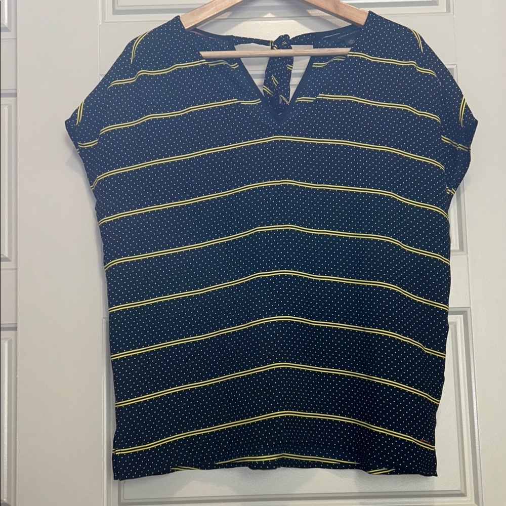 Tommy Hilfiger Navy and Yellow Striped Blouse